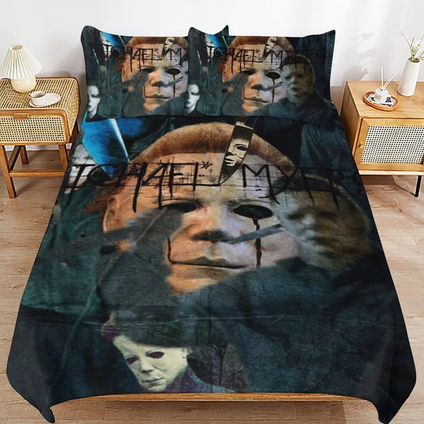 Michael Myers Halloween Duvet Cover Set 3 Piece Bedding Set Double Sided Printing Decorative Comforter Cover Set