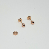 Rba Y Co - Aros Abridores Para Bebé Laminados En Oro 20K Modelo Bolita 4Mm