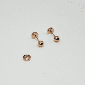 Rba Y Co - Aros Abridores Para Bebé Laminados En Oro 20K Modelo Bolita 4Mm