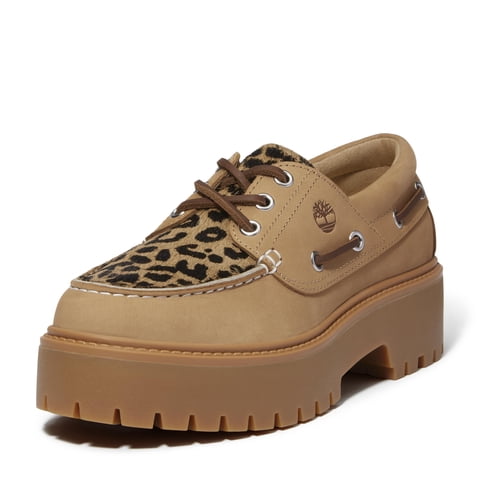 Zapato Timberland Stone Street Platform Boat Para Mujer, Color Beige 6.5