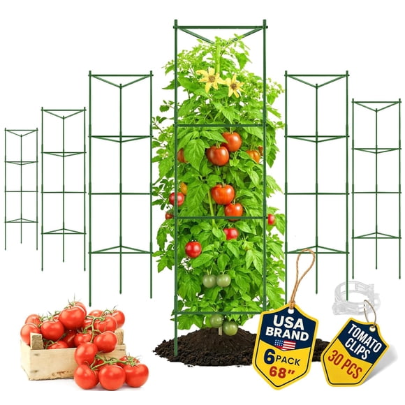 Tutor para tomate K-Brands de 68 pulgadas de alto para verduras (paquete de 6)