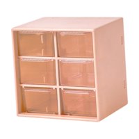 Magideal - Organizador De Cajones Pequeño Para Escritorio, Organizador De Cuentas Para Mujeres Y Niñas, Caja De Almacenamiento Para Joyería, Suministros De Arte, 6 Cajones Rosa Piel