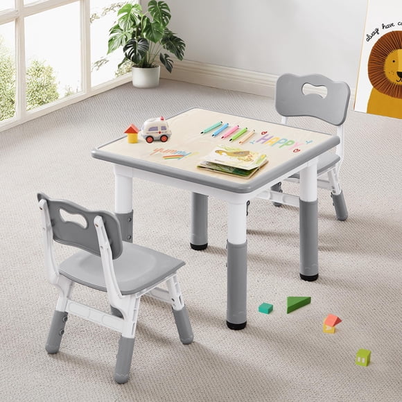 Set de mesa y sillas CuFun para niños, altura ajustable de 2 a 8 años