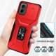thumbnail image 2 of Funda Armada para Motorola Moto G 5G 2024 con Tapa Deslizante y Soporte Magnético Giratorio Rojo, 2 of 5