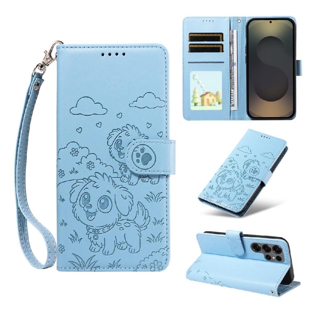 Funda Billetera Foxdock Compatible Con Samsung Galaxy S25 Ultra, Diseño Perrito Tierno, Ranuras Para Tarjetas Y Soporte Plegable