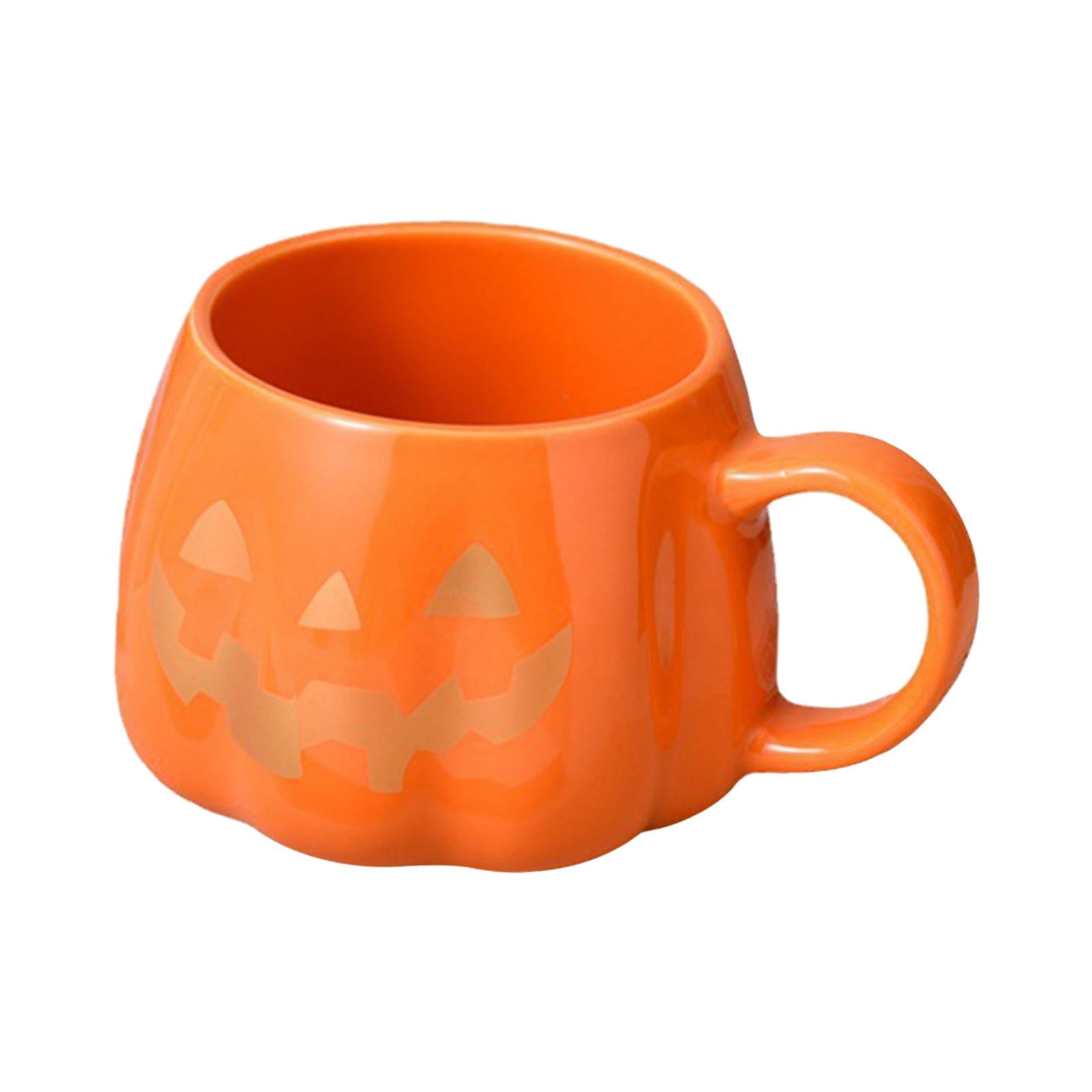 Magideal - Taza De Café, Taza De Cerámica De Calabaza De Halloween, Taza De Vacaciones De Otoño, Taza De Café De Cerámica De Dibujos Animados, Taza De Calabaza P Oro
