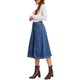 thumbnail image 2 of INSPIRE CHIC Falda de Jean para Mujer de Cintura Alta Casual A-Line Midi Falda de Mezclilla M Azul, 2 of 6