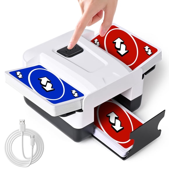 Barajador de cartas eléctrico VAMODI para 1-2 mazos, recargable por USB-C