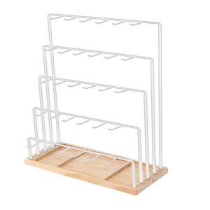 Ioensy - Soporte De Exhibición De Pendientes De 5 Niveles, Soporte Para Pendientes, Tarjetas, Anillos, Colgador De Joyería, Blanco