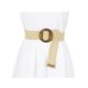 thumbnail image 4 of INSPIRE CHIC Cinturones elásticos tejidos para mujer, hebilla de madera de ratán de paja, cinturón ancho elástico para cintura para vestido beige 23.62-33.46", 4 of 4