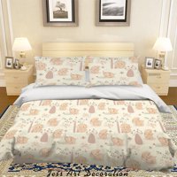 Milsleep - 3D Cartoon Animal Baby Elephant Pattern Quilt Cover Set Bedding Set Duvet Cover