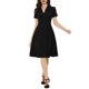thumbnail image 1 of INSPIRE CHIC Vestidos Vintage para Mujeres 2024 Vestido de Cuello Plano de Manga Corta Ajustado y con Vuelo L Negro, 1 of 6