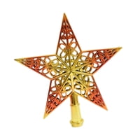 Bothyi - Adorno Decorativo Con Forma De Estrella Para Árbol De Navidad, Diseño Hueco, Regalo Para La Oficina, El Hogar, El Bar, Dorado Y Rojo