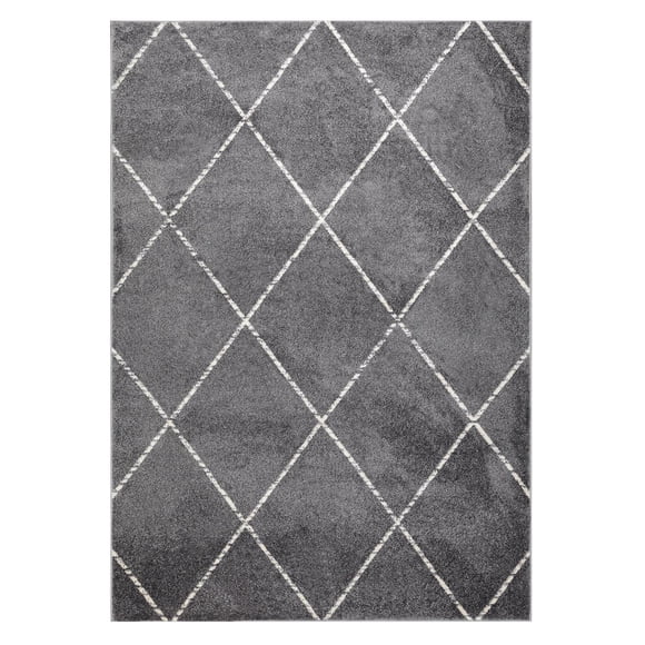 Alfombra Moderna 240 x 305 cm Polipropileno Gris Antideslizante