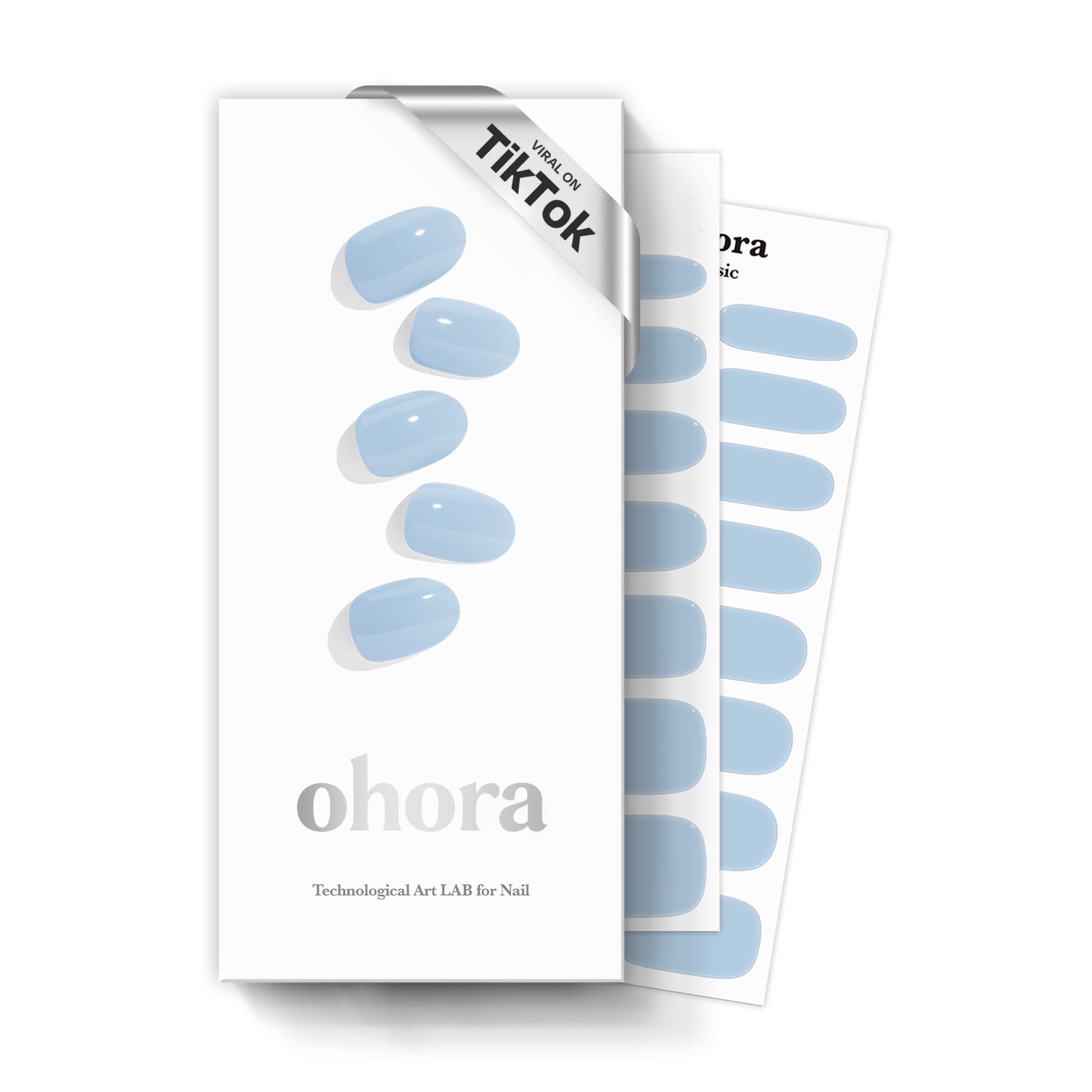 Tiras De Gel Para Uñas Ohora Semicuradas N Cream De Color Azul Cielo Con Accesorios