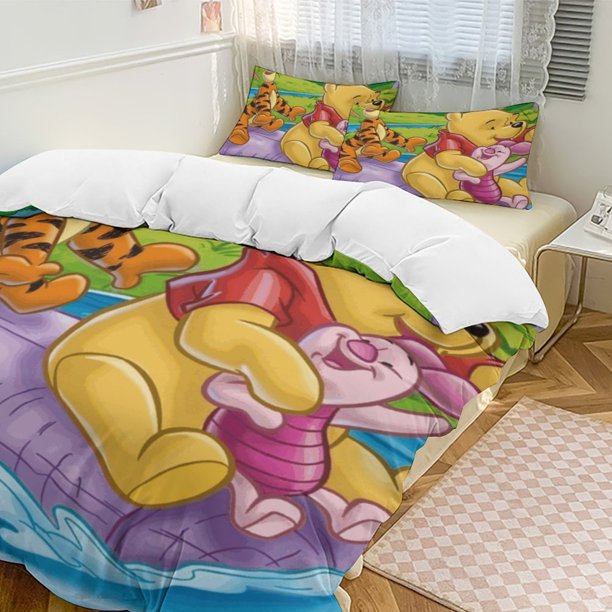 Winnie The Pooh 3-Piece Twin Bed Set - Includes 1 Single Comforter And 2 Pillowcases Bedding - Fade Resistant Microfiber - Winnie The Pooh