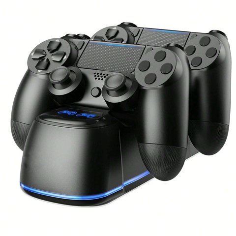 Base De Carga Doble Aaronmei Para Controlador Ps4/Slim/Pro Negro
