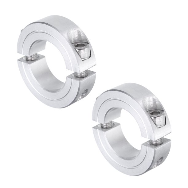 2 Paquetes de Abrazadera de Eje de Doble División con Abrazadera, Collar de Sujeción de Dos Piezas de 1" de Diámetro, 1-3/4" de Diámetro Exterior, 1/2" de Grosor, Aluminio