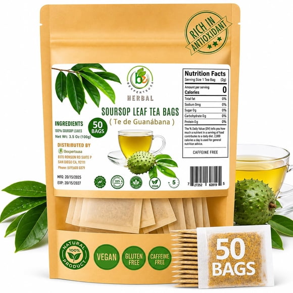 Té B-Experts de Guanábana 50 bolsas (2 g cada una)