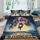 thumbnail image 2 of En tus sueños Conjunto de sábanas temático, trío de piezas, cómodo y amigable con la piel, diseño único, regalo de decoración para el hogar para familiares, amigos y fans, 90 cm * 190 cm, 2 of 6