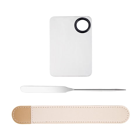 Magideal - Paleta De Maquillaje Y Maquillaje De Acero Inoxidable, Para Profesionales, Principiantes, Crema Facial Duradera, Elegante Barra Mezcladora De Cosmétic