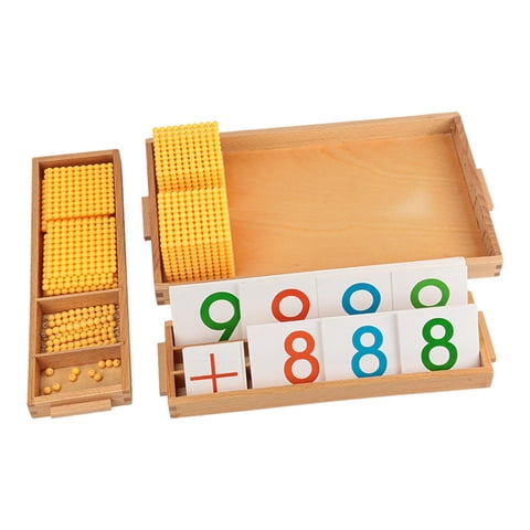 Magideal - Juguete De Cuentas De Matemáticas Montessori, Material Didáctico, Juego De Banco Decimal Para Niños En Edad Preescolar