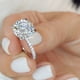 thumbnail image 2 of 18k Gold Plated Moissanite Promise Ring with Micro Paved Zircons - 5.19ct/10.19ct - Luxury Engagement and Wedding Jewelry, 2 of 4