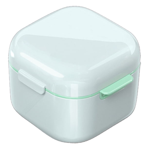 Estuche para dentaduras postizas, caja de baño para dentaduras postizas para viajes, cuidado limpio, protector bucal y dentaduras postizas