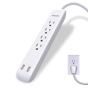 Protector Contra Sobretensiones Power Strip Philips Spc6244Wc/37, 4 Salidas