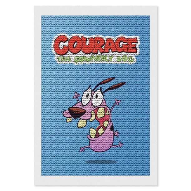 Coraje, el Perro Cobarde Kits de Pintura de Diamantes para Adultos 5D DIY Diamond Art Kits Full Drill Diamond Dots para Regalo Decoración de Pared y Relajación Artes de Gemas 20*30cm