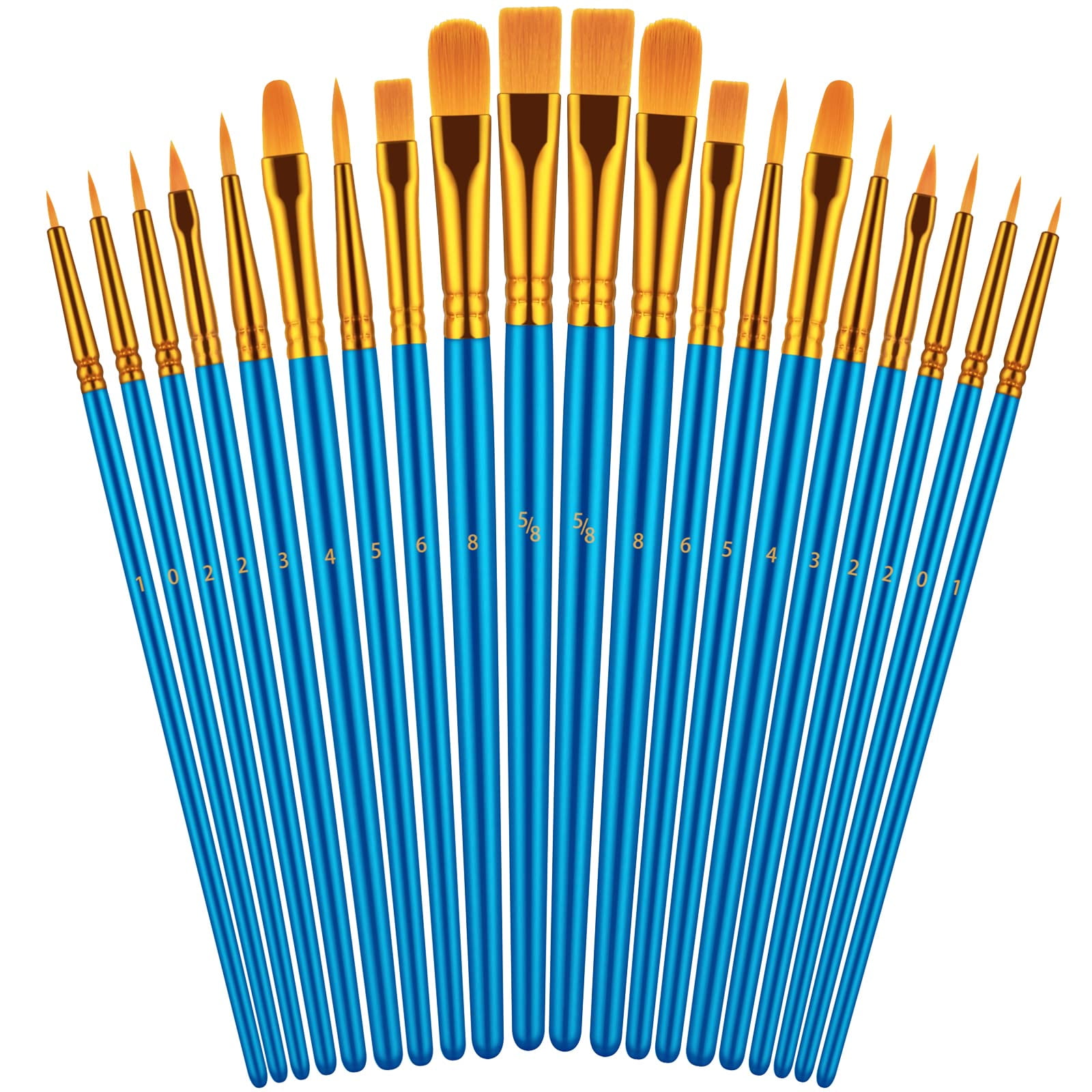 Juego De Pinceles Para Pintar Artstorys, Acrílico Y Acuarela, 20 Unidades, Azul