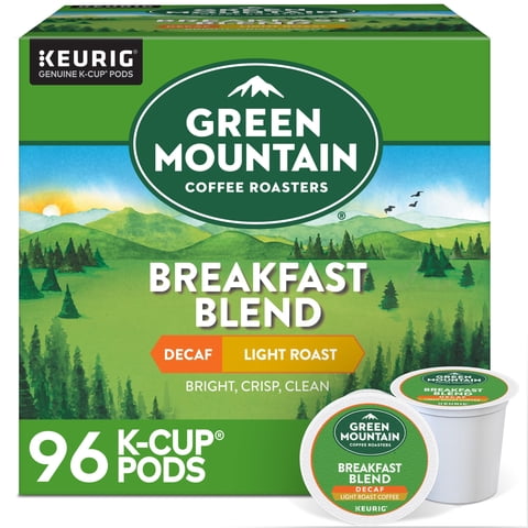 Green Mountain Coffee Roasters - Café Green Mountain Breakfast Blend Descafeinado Tostado Claro 96 Cápsulas
