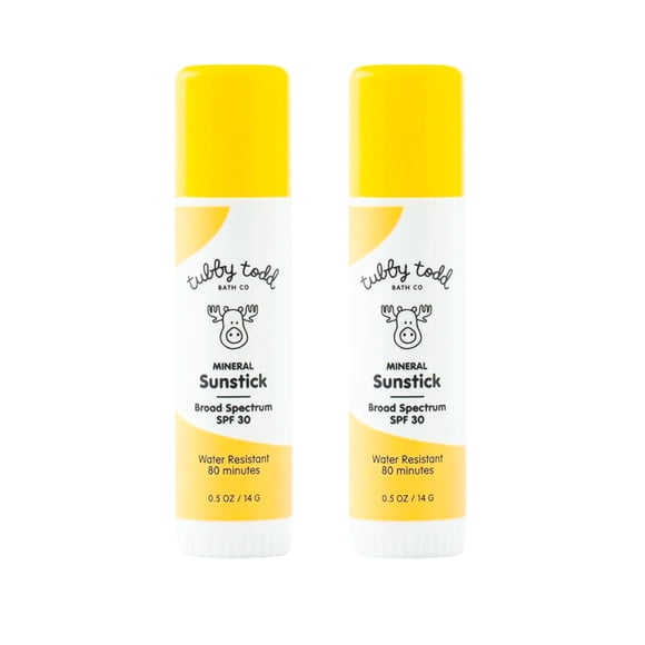Protector solar mineral en barra Tubby Todd SPF 30, 2 unidades, 28 g