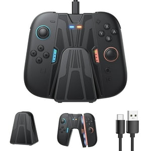 Genérico - Empuñadura De Carga Para Nintendo Switch 2 Joy-Cons Empuñadura Magnética Para Mando Y Base De Carga Portátil Con Indicador Led Juega Mientras Se Carga