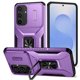thumbnail image 1 of Funda Armada para Samsung Galaxy S25 FE con Tapa Deslizante y Soporte Magnético Giratorio Morado, 1 of 5