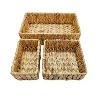 Magideal - Caja Rectangular De Algas Marinas, Cesta De Almacenamiento Tejida A Mano, Cestas De Mimbre Multiusos Para Papelería, Toallas Pequeñas, Decoración Para