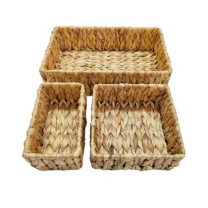 Magideal - Caja Rectangular De Algas Marinas, Cesta De Almacenamiento Tejida A Mano, Cestas De Mimbre Multiusos Para Papelería, Toallas Pequeñas, Decoración Para