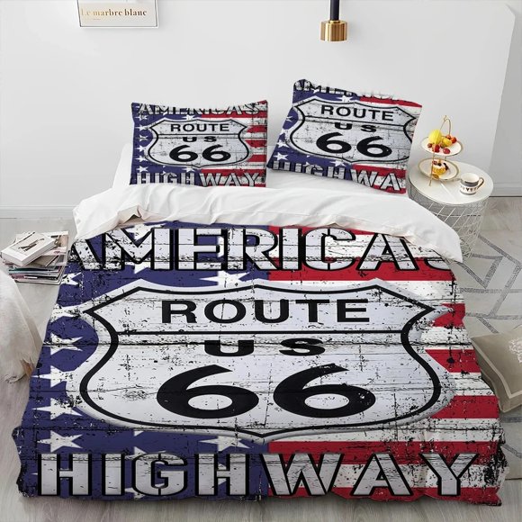 Historic Route Mother Road Bedding Set Duvet Cover Bed Set Quilt Cover Pillowcase Comforter Boys Adult