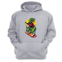 Genérico - Polerón Canguro Dinosaurio Skate Gris Claro Talla Xs Unisex