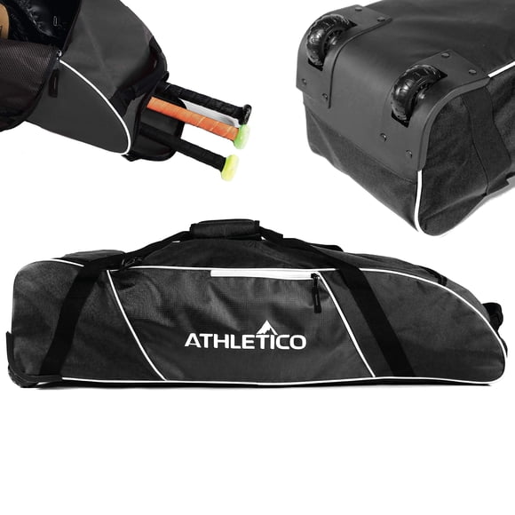Bolsa de béisbol con ruedas Athletico 93 x 24 x 23 cm negra