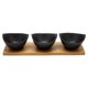 thumbnail image 2 of Tabla Bambú + 3 Bowls De Aperitivo Cerámica 4 Piezas 22140205103 Negro, 2 of 3