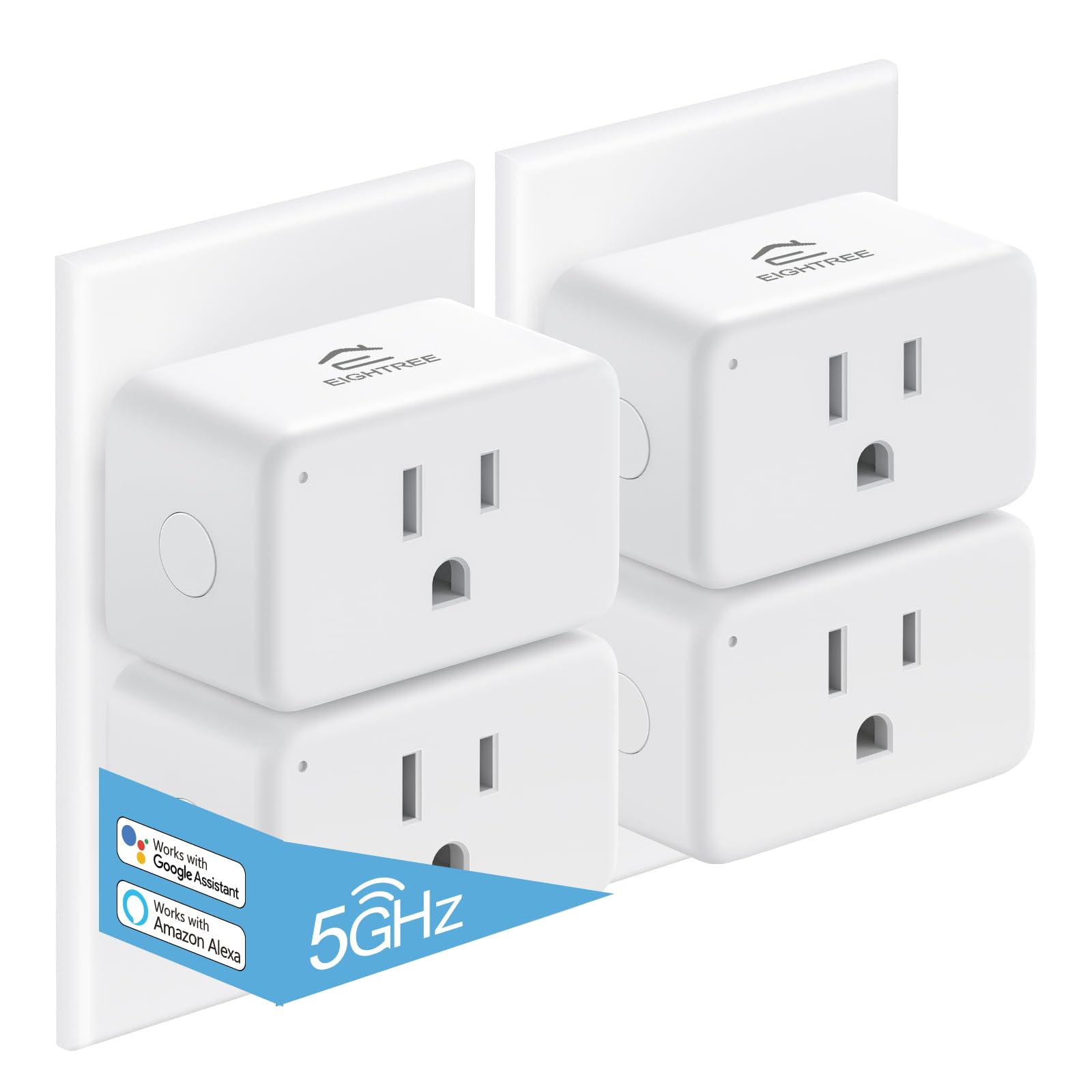 Enchufe Inteligente Eightree Mini Wi-fi Alexa Google Home De 5 Ghz Y 2,4 Ghz