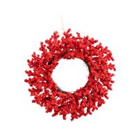Bothyi - Corona De Frutos Rojos Para Puerta De Entrada Corona Navideña Para El Hogar Jardín Aniversario