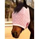 thumbnail image 1 of Máscara antimoscas para caballo Tackmore de malla estampada con acolchado de fleece rosa, 1 of 7