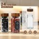 thumbnail image 4 of Estante de especias Agotglmi 24 frascos de 110 ml con tapa de madera y etiquetas, 4 of 7