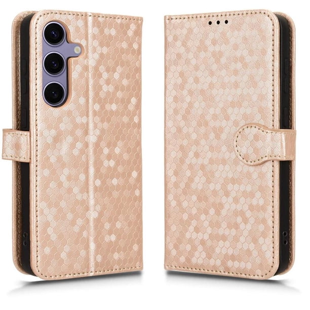 Funda Cartera Lunares Samsung Galaxy S26 Pro con Tarjetero, Correa y Soporte Oro