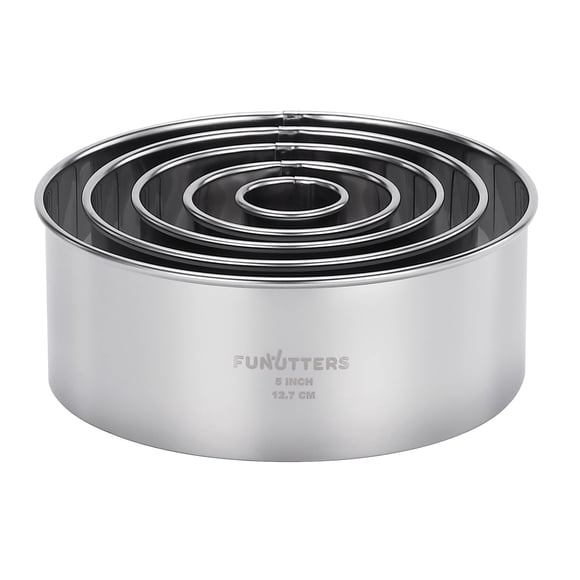 Juego de Cortadores de Galletas FUNUTTERS 2,5 cm‑13 cm 5 piezas de metal