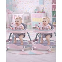 Imac Hogar - Pack 2 Andador De Bebe Gemelos Con Juegos Interactivos Rosado