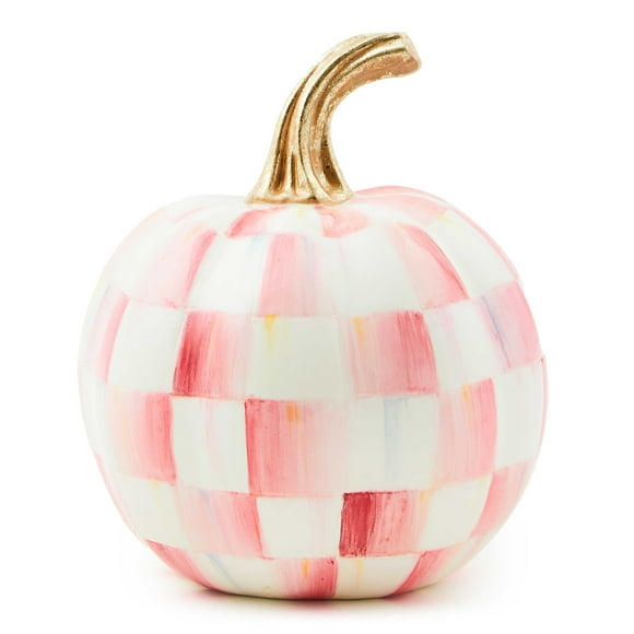 Sculpture MACKENZIE-CHILDS Mini calabaza de resina a cuadros rosas
