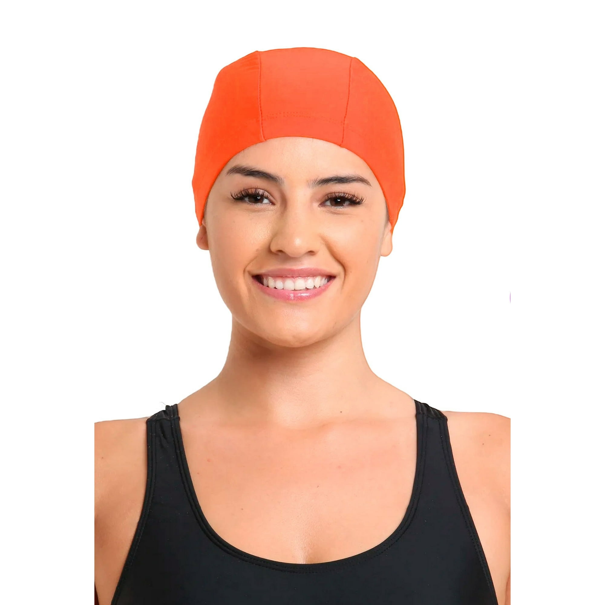 Samia - Gorro De Natación De Lycra Naranjo Tamaño Único